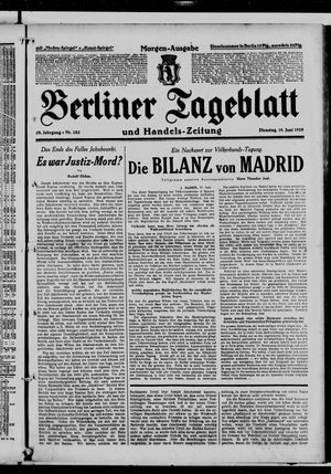 Berliner Tageblatt und Handels-Zeitung vom 18.06.1929