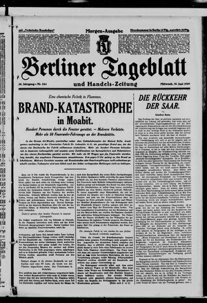 Berliner Tageblatt und Handels-Zeitung vom 19.06.1929