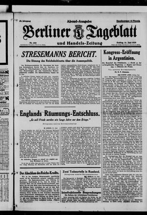 Berliner Tageblatt und Handels-Zeitung on Jun 21, 1929