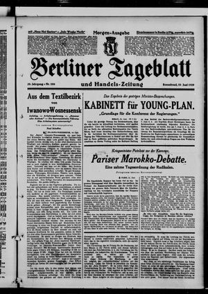 Berliner Tageblatt und Handels-Zeitung vom 22.06.1929