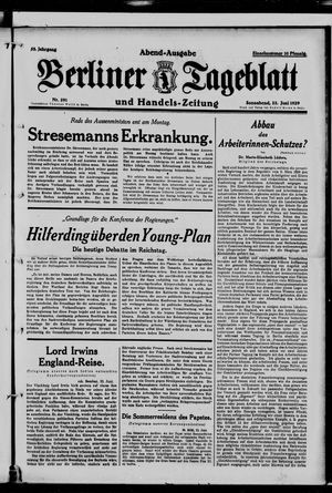 Berliner Tageblatt und Handels-Zeitung on Jun 22, 1929