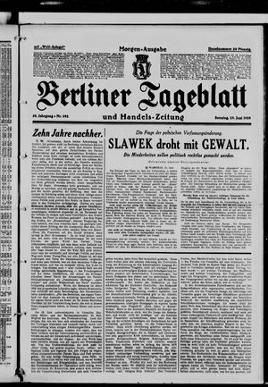 Berliner Tageblatt und Handels-Zeitung on Jun 23, 1929