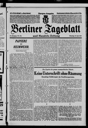Berliner Tageblatt und Handels-Zeitung vom 25.06.1929