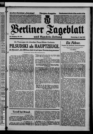 Berliner Tageblatt und Handels-Zeitung vom 27.06.1929