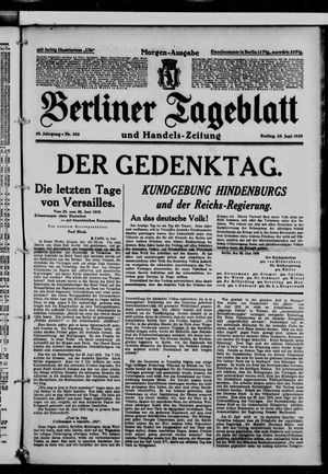 Berliner Tageblatt und Handels-Zeitung on Jun 28, 1929