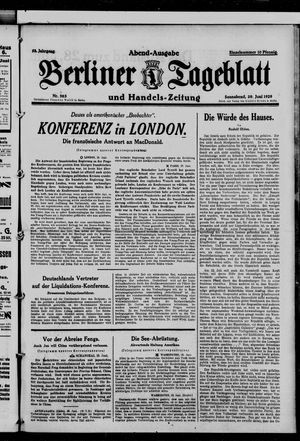Berliner Tageblatt und Handels-Zeitung vom 29.06.1929