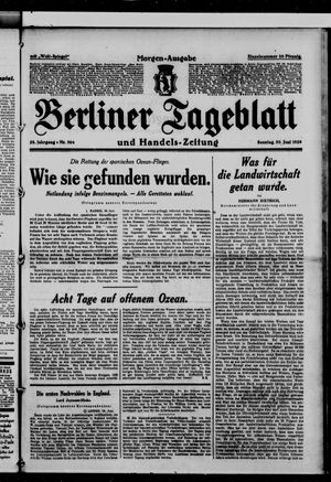 Berliner Tageblatt und Handels-Zeitung vom 30.06.1929
