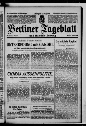 Berliner Tageblatt und Handels-Zeitung on Jul 2, 1929