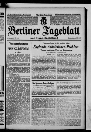 Berliner Tageblatt und Handels-Zeitung on Jul 4, 1929