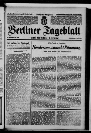 Berliner Tageblatt und Handels-Zeitung on Jul 6, 1929