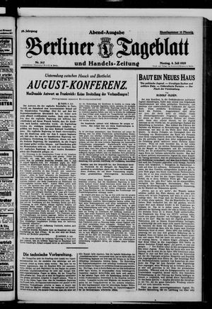 Berliner Tageblatt und Handels-Zeitung vom 08.07.1929