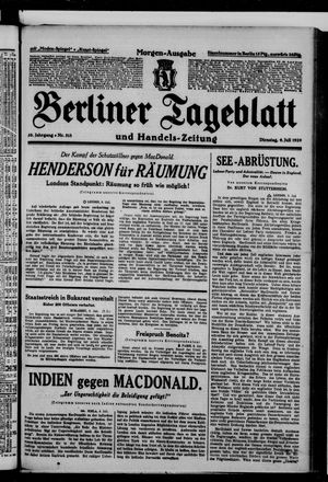 Berliner Tageblatt und Handels-Zeitung on Jul 9, 1929