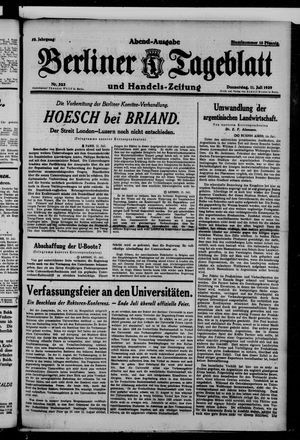 Berliner Tageblatt und Handels-Zeitung vom 11.07.1929