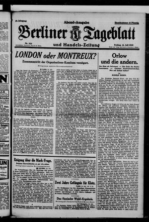 Berliner Tageblatt und Handels-Zeitung vom 12.07.1929