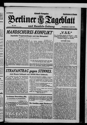 Berliner Tageblatt und Handels-Zeitung vom 13.07.1929