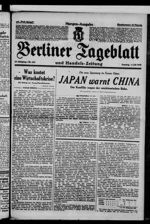 Berliner Tageblatt und Handels-Zeitung vom 14.07.1929