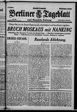 Berliner Tageblatt und Handels-Zeitung on Jul 18, 1929
