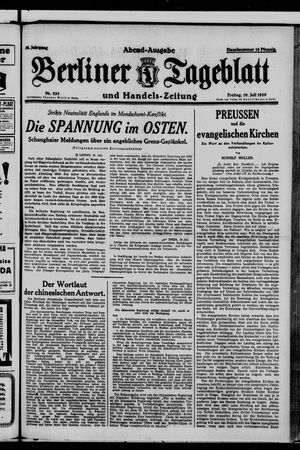 Berliner Tageblatt und Handels-Zeitung vom 19.07.1929