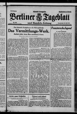 Berliner Tageblatt und Handels-Zeitung on Jul 20, 1929