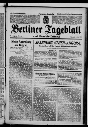 Berliner Tageblatt und Handels-Zeitung vom 24.07.1929
