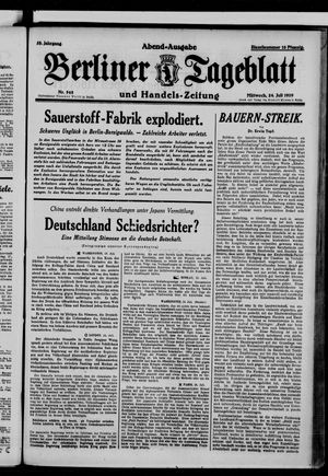 Berliner Tageblatt und Handels-Zeitung vom 24.07.1929