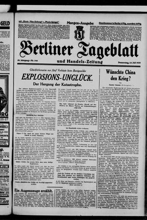 Berliner Tageblatt und Handels-Zeitung on Jul 25, 1929