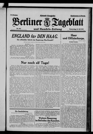 Berliner Tageblatt und Handels-Zeitung on Jul 25, 1929
