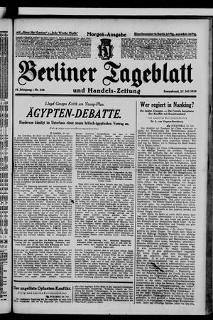 Berliner Tageblatt und Handels-Zeitung vom 27.07.1929