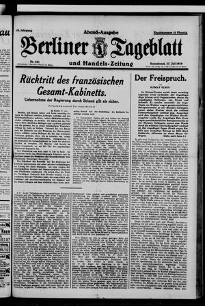 Berliner Tageblatt und Handels-Zeitung on Jul 27, 1929