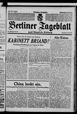 Berliner Tageblatt und Handels-Zeitung vom 28.07.1929