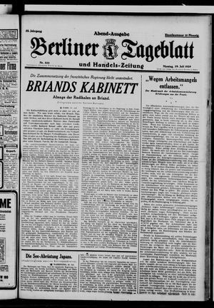 Berliner Tageblatt und Handels-Zeitung on Jul 29, 1929