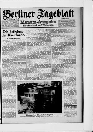 Berliner Tageblatt und Handels-Zeitung on Aug 5, 1929
