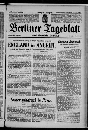 Berliner Tageblatt und Handels-Zeitung vom 07.08.1929