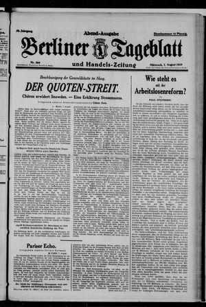 Berliner Tageblatt und Handels-Zeitung on Aug 7, 1929