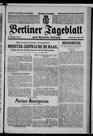 Berliner Tageblatt und Handels-Zeitung vom 08.08.1929