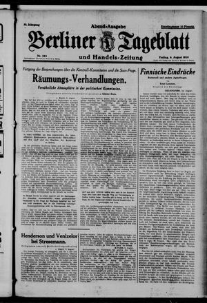 Berliner Tageblatt und Handels-Zeitung vom 09.08.1929