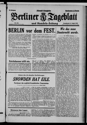 Berliner Tageblatt und Handels-Zeitung vom 10.08.1929