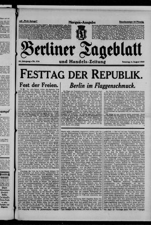 Berliner Tageblatt und Handels-Zeitung on Aug 11, 1929