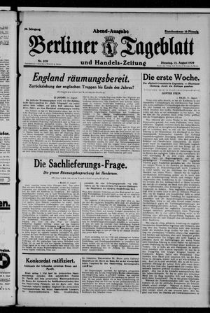 Berliner Tageblatt und Handels-Zeitung on Aug 13, 1929