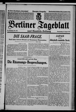 Berliner Tageblatt und Handels-Zeitung vom 15.08.1929