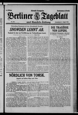 Berliner Tageblatt und Handels-Zeitung vom 17.08.1929