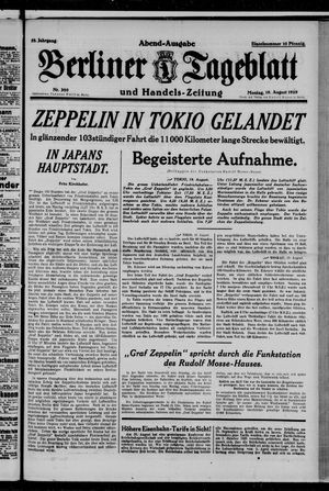Berliner Tageblatt und Handels-Zeitung vom 19.08.1929