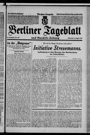 Berliner Tageblatt und Handels-Zeitung vom 21.08.1929