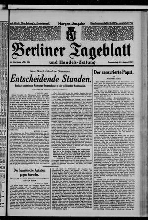Berliner Tageblatt und Handels-Zeitung vom 22.08.1929