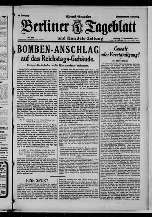 Berliner Tageblatt und Handels-Zeitung on Sep 2, 1929