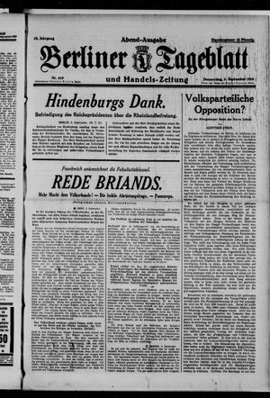 Berliner Tageblatt und Handels-Zeitung vom 05.09.1929