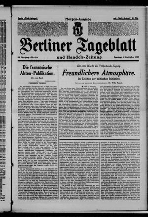 Berliner Tageblatt und Handels-Zeitung on Sep 8, 1929