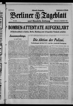 Berliner Tageblatt und Handels-Zeitung vom 11.09.1929