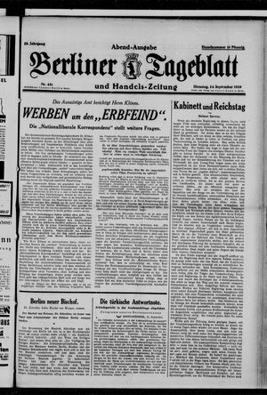 Berliner Tageblatt und Handels-Zeitung vom 24.09.1929