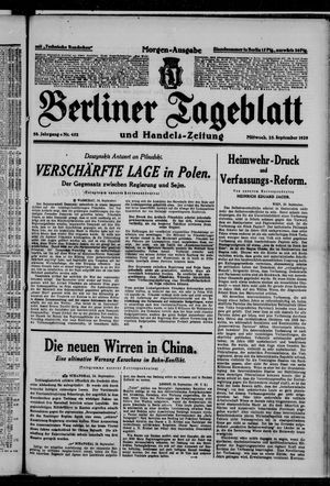 Berliner Tageblatt und Handels-Zeitung vom 25.09.1929
